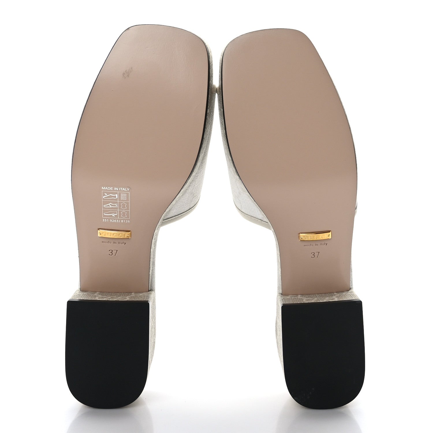 Gucci GG Supreme Monogram Malaga Kid Platform Mule Sandals 37 White Mystic White 5 of 8