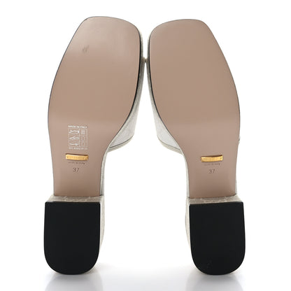 Gucci GG Supreme Monogram Malaga Kid Platform Mule Sandals 37 White Mystic White 5 of 8
