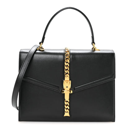 Gucci Azalea Calfskin Small Sylvie 1969 Top Handle Bag Black 1 of 10