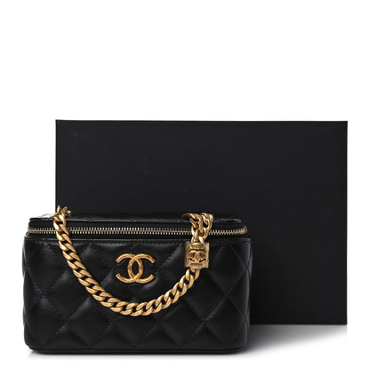 Chanel Lambskin Quilted Small Pillow Crush Vanity Case With Chain Black 9 of 9