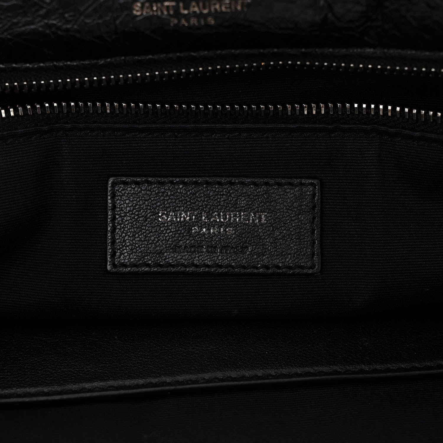 Saint Laurent Crinkled Calfskin Matelasse Monogram Large Niki Chain Satchel Black 6 of 11