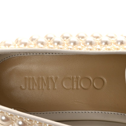 Jimmy Choo Pearl Satin Varsha Flats 37 White 8 of 9