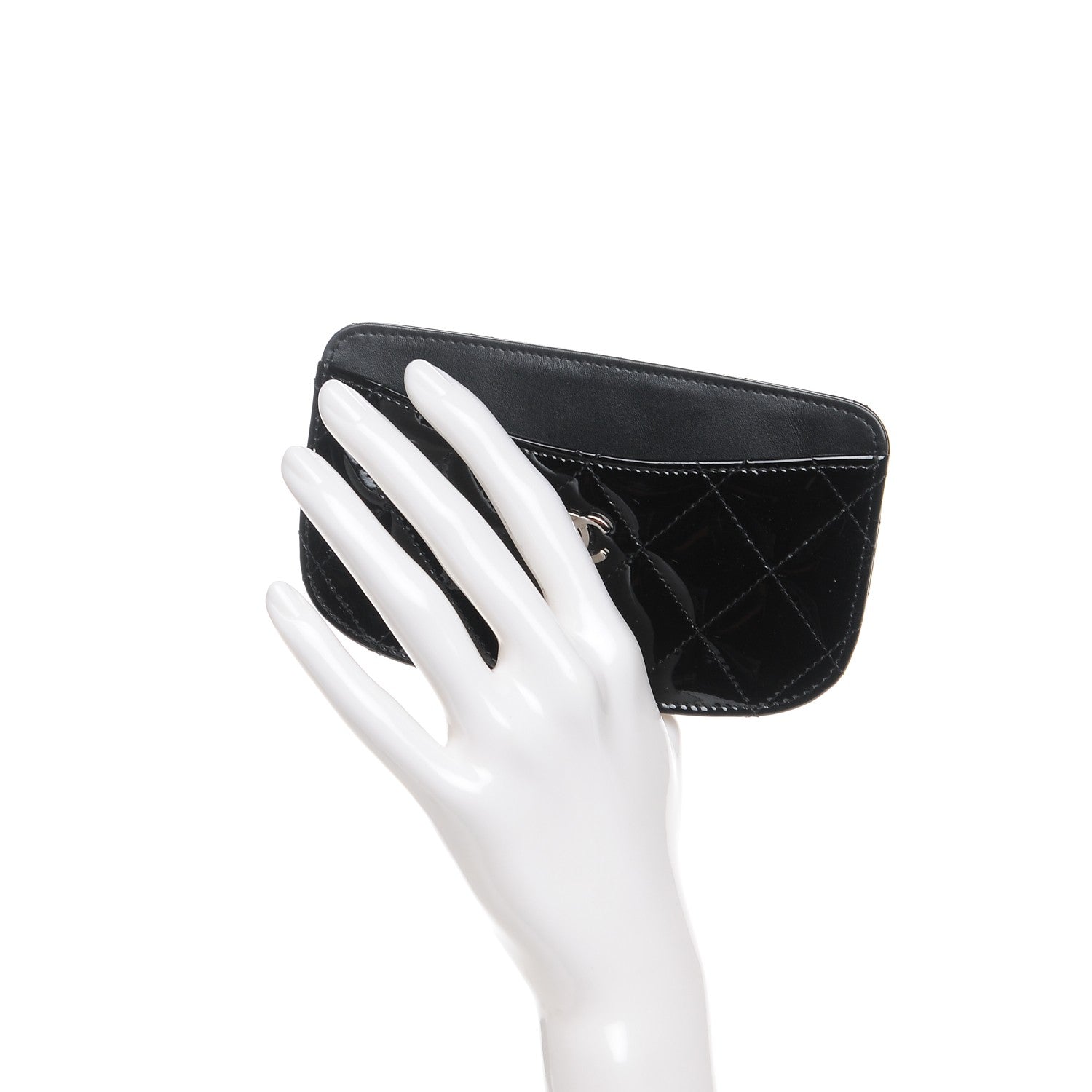 Chanel Patent Quilted Card Holder Black 2 of 8
