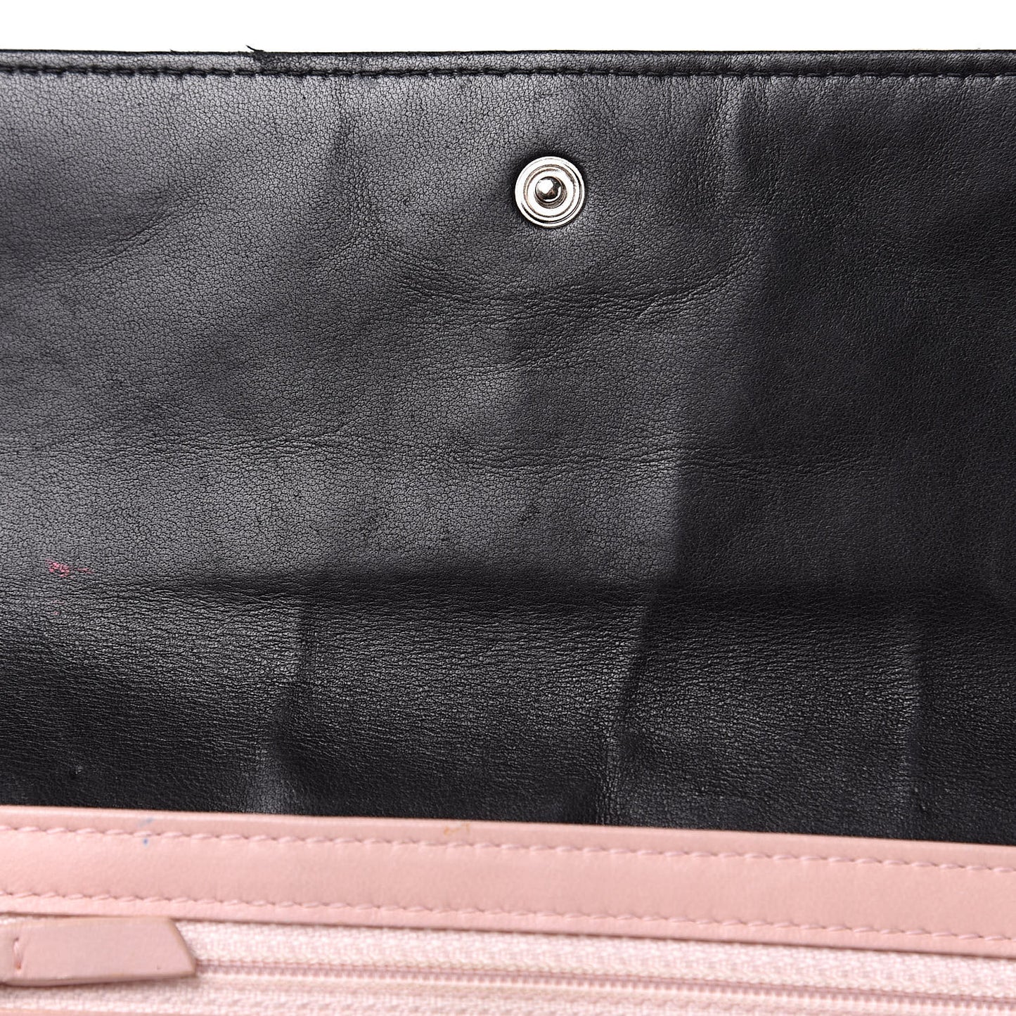 Lambskin Micro Quilted Tri-Fold Wallet Black
