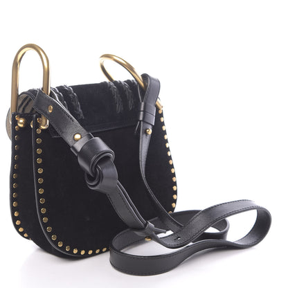 Chloe Suede Calfskin Braided Mini Hudson Shoulder Bag Black 3 of 10