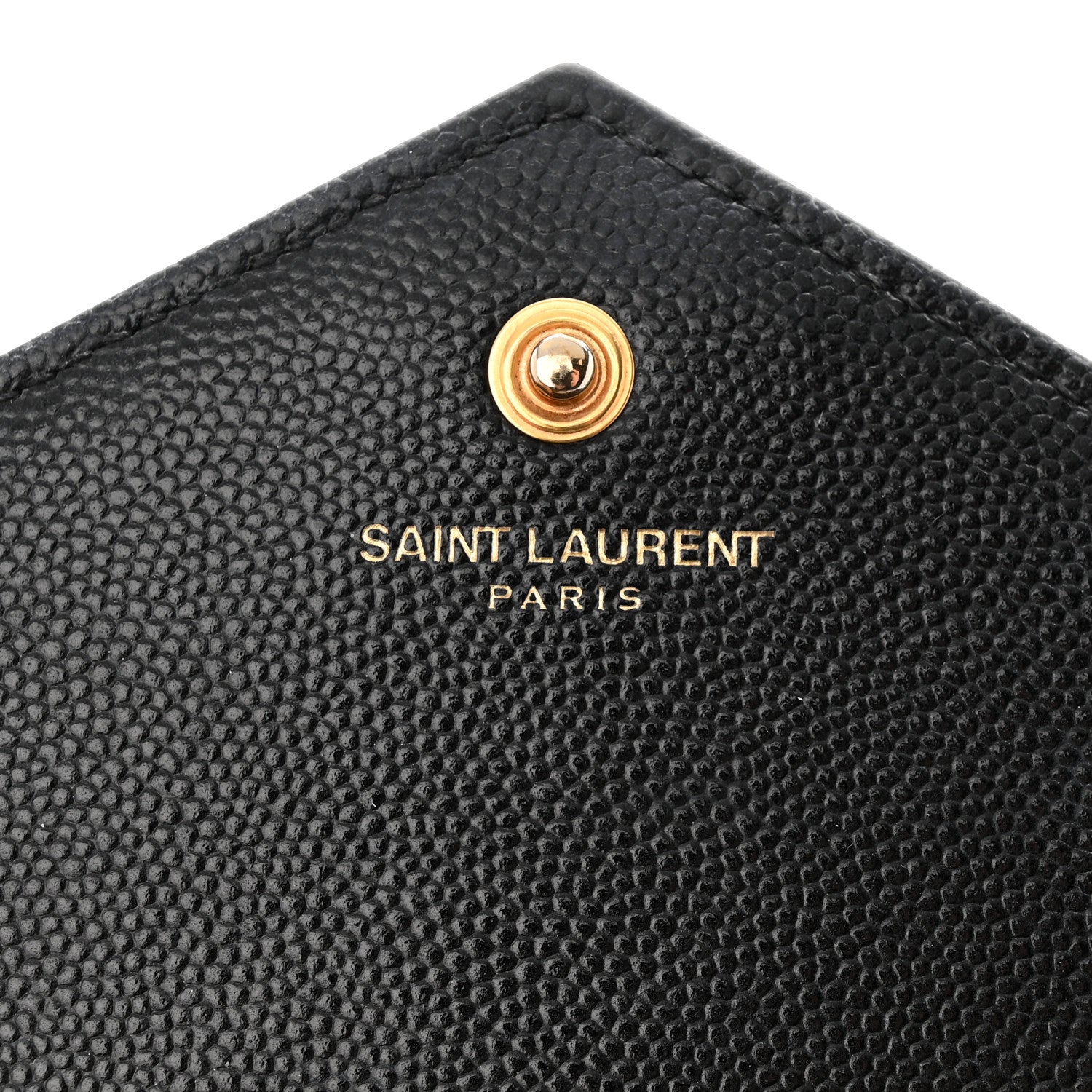 Saint Laurent Grain De Poudre Matelasse Chevron Monogram Chain Wallet Black 7 of 13