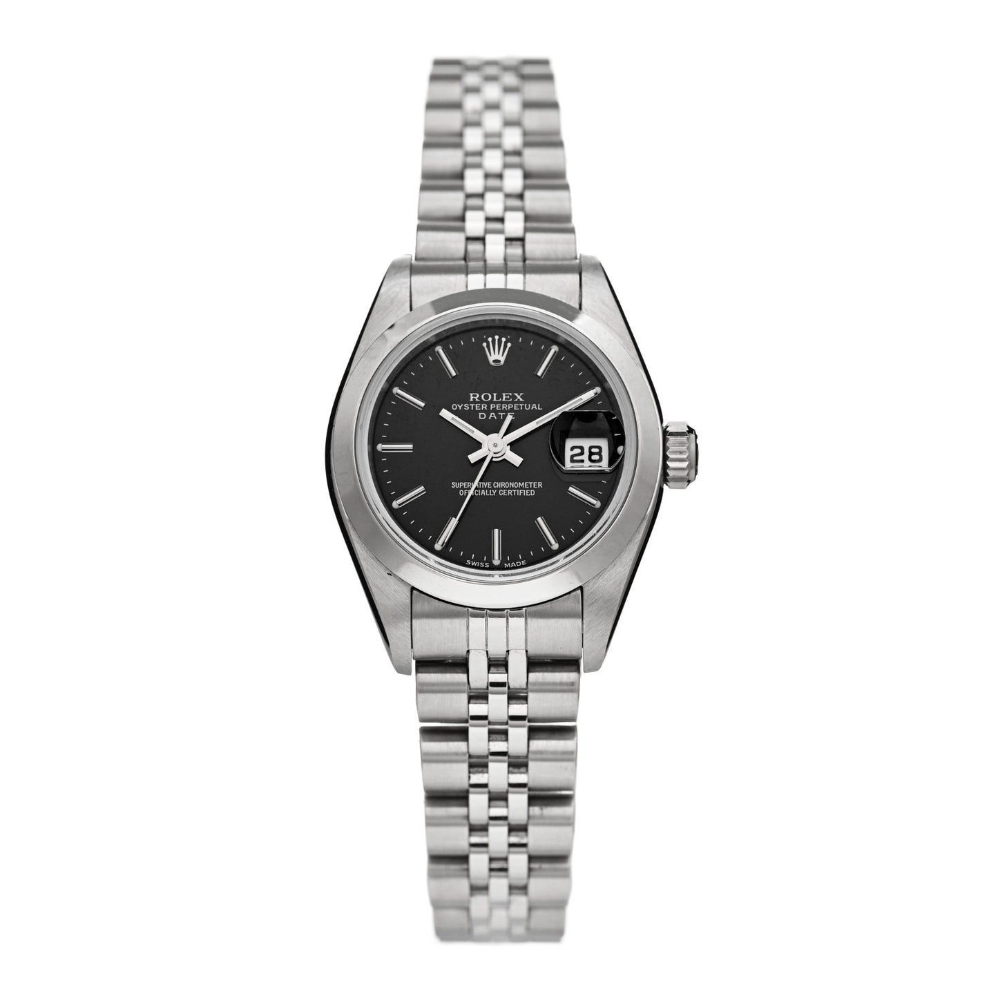 Stainless Steel 26mm Oyster Perpetual Date Watch Black 79160