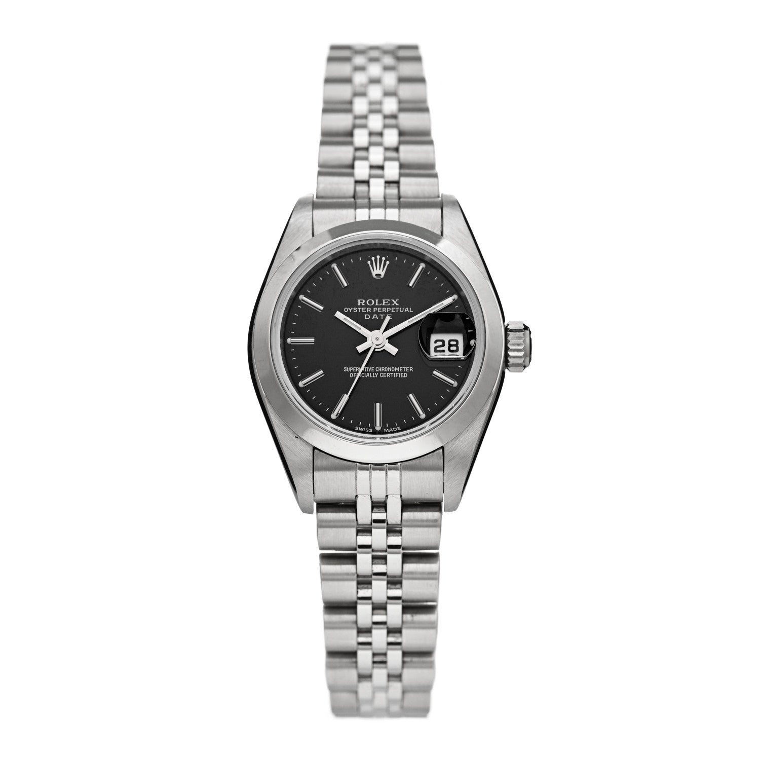 Rolex Stainless Steel 26mm Oyster Perpetual Date Watch Black 79160 1 of 4