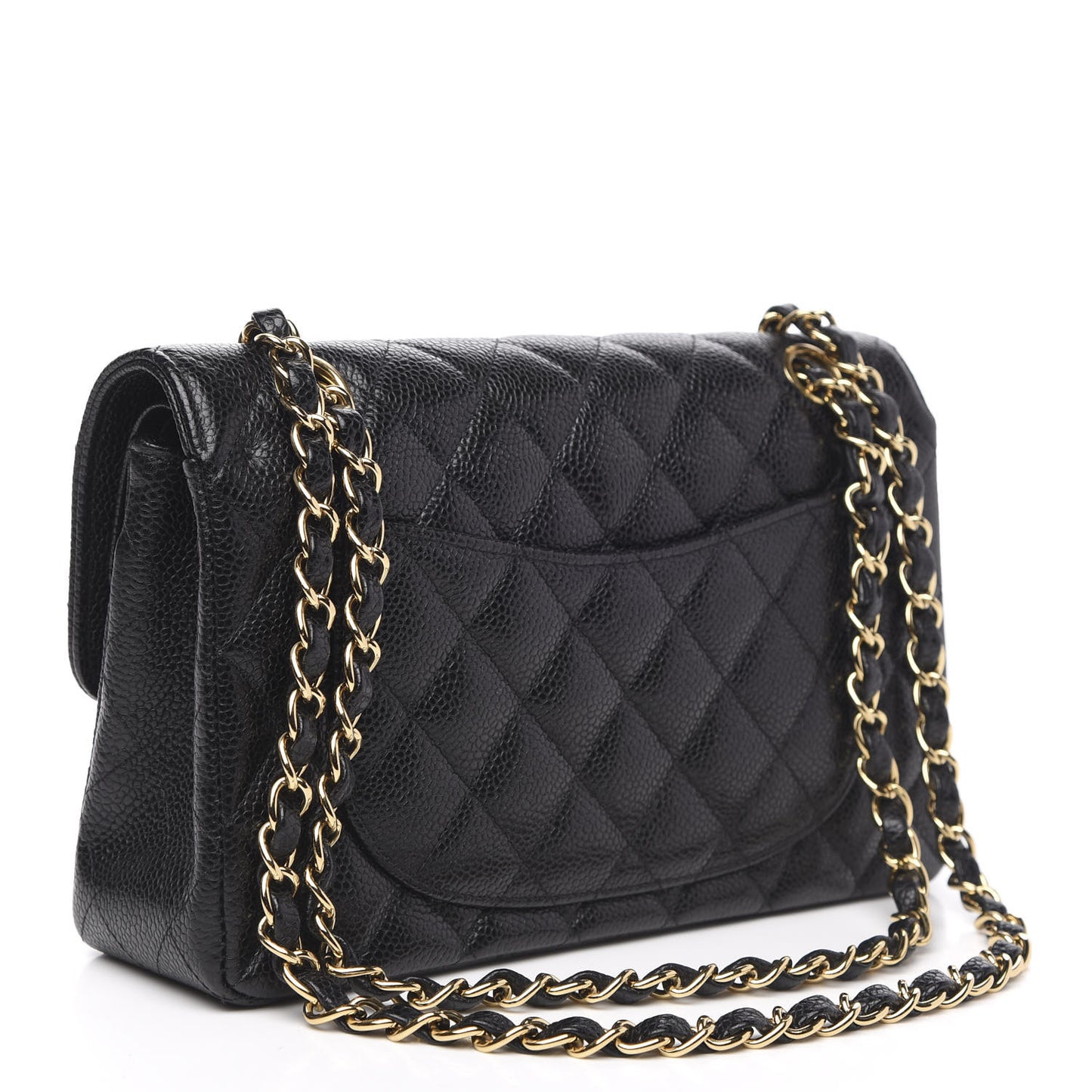Caviar Quilted Small Double Flap Black