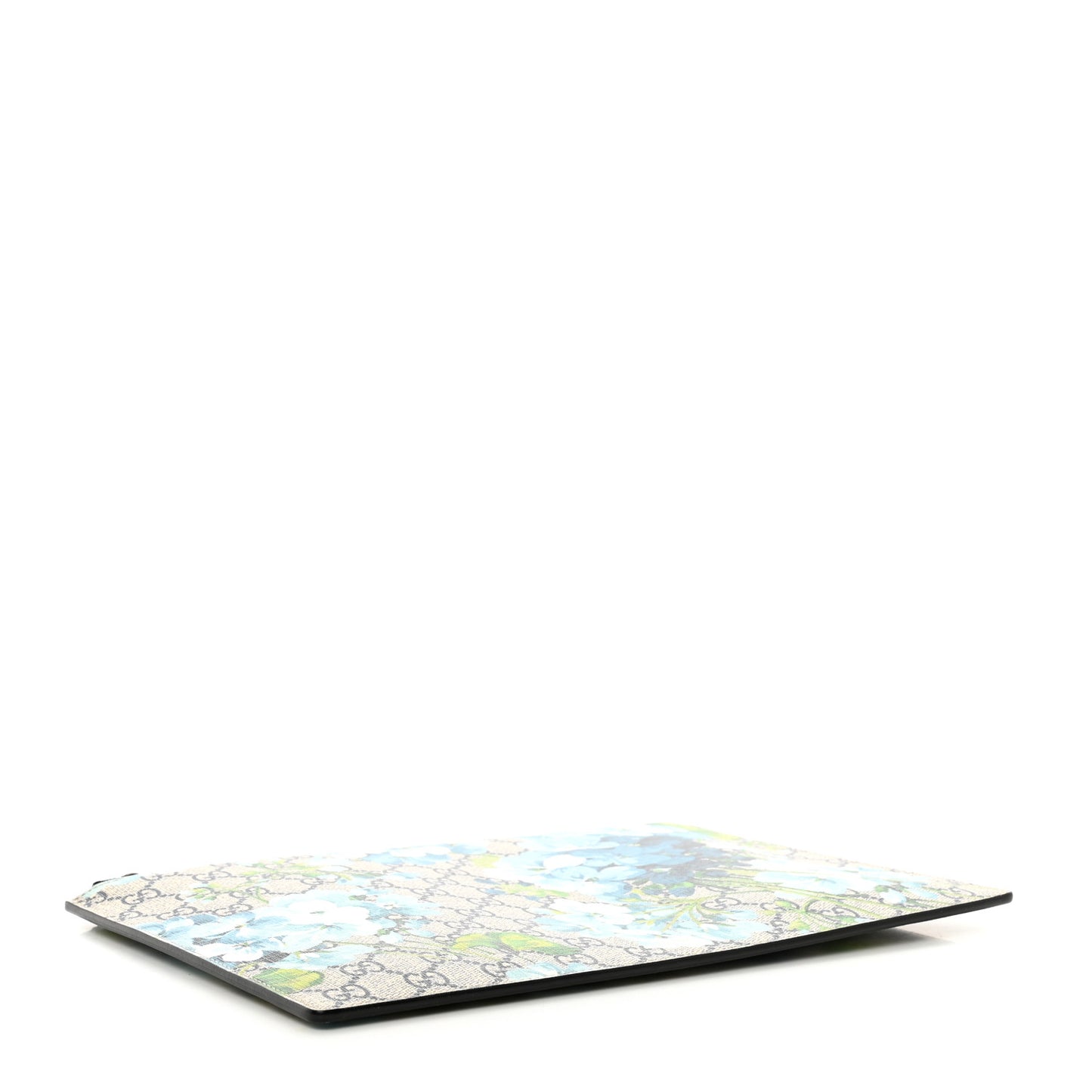 GG Supreme Monogram Blooms Large Zip Pouch Blue