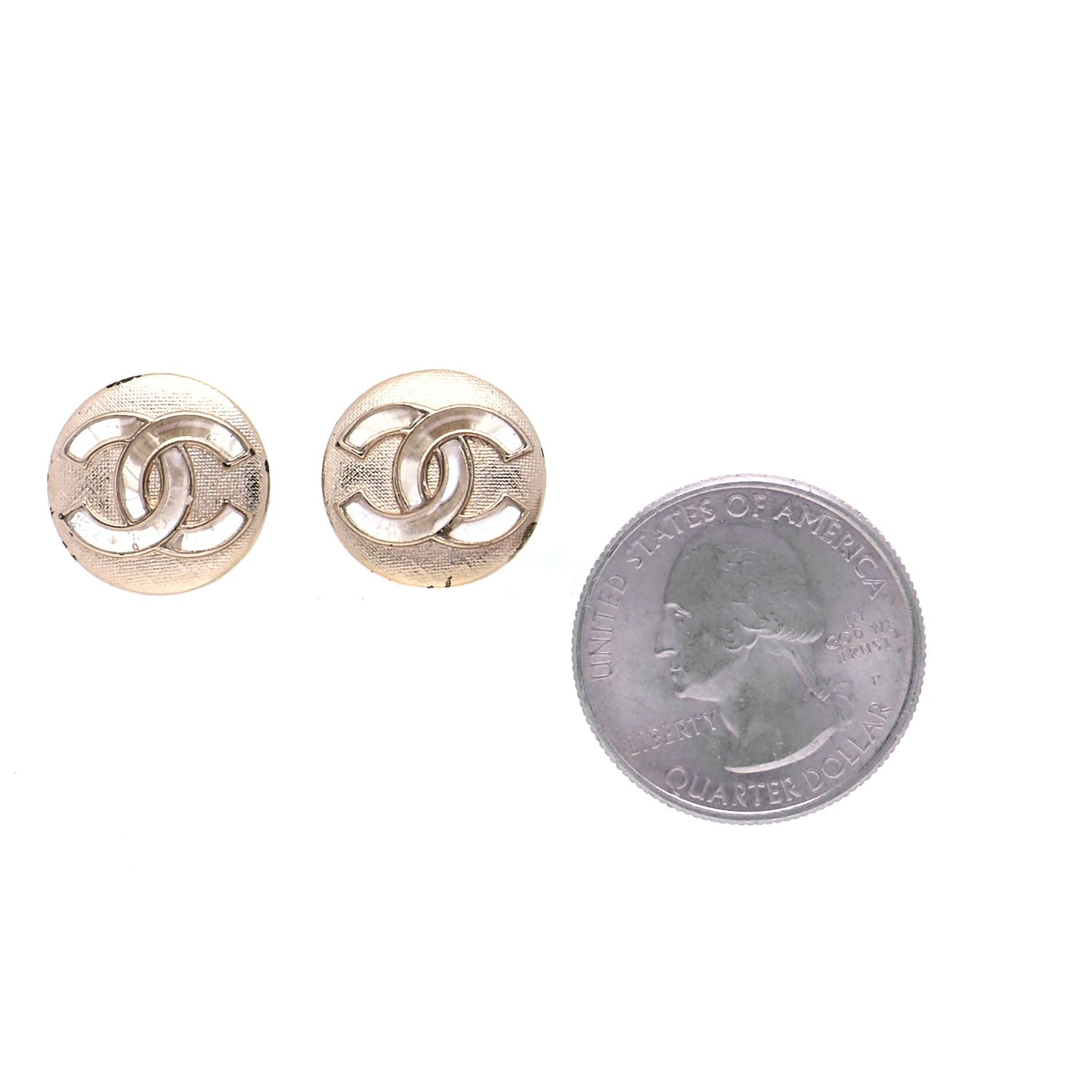 Metal CC Clip On Earrings Light Gold