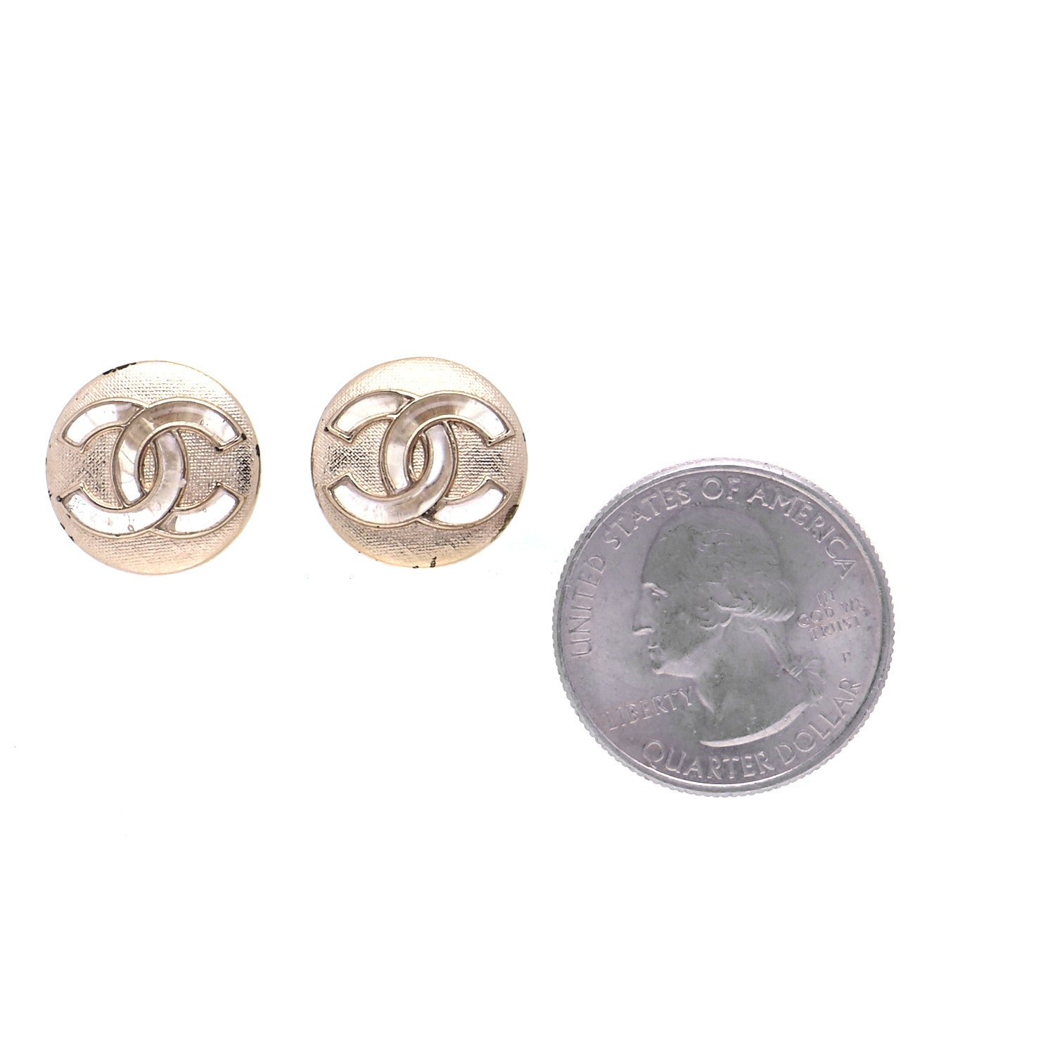 Chanel Metal CC Clip On Earrings Light Gold 2 of 7