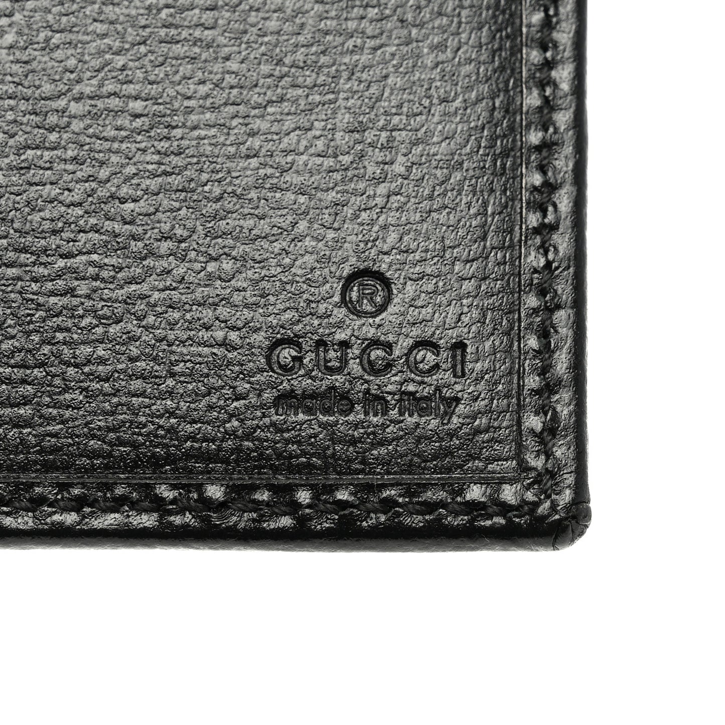GG Supreme Monogram Azalea Calfskin Retro Interlocking G Bi-Fold Wallet Black