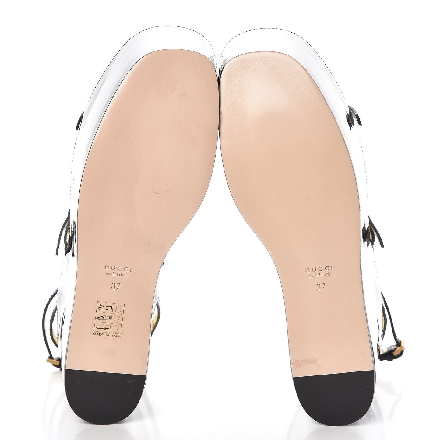 Metallic Nappa Patent Hannelore Detachable Platform Sandals 37 Gold