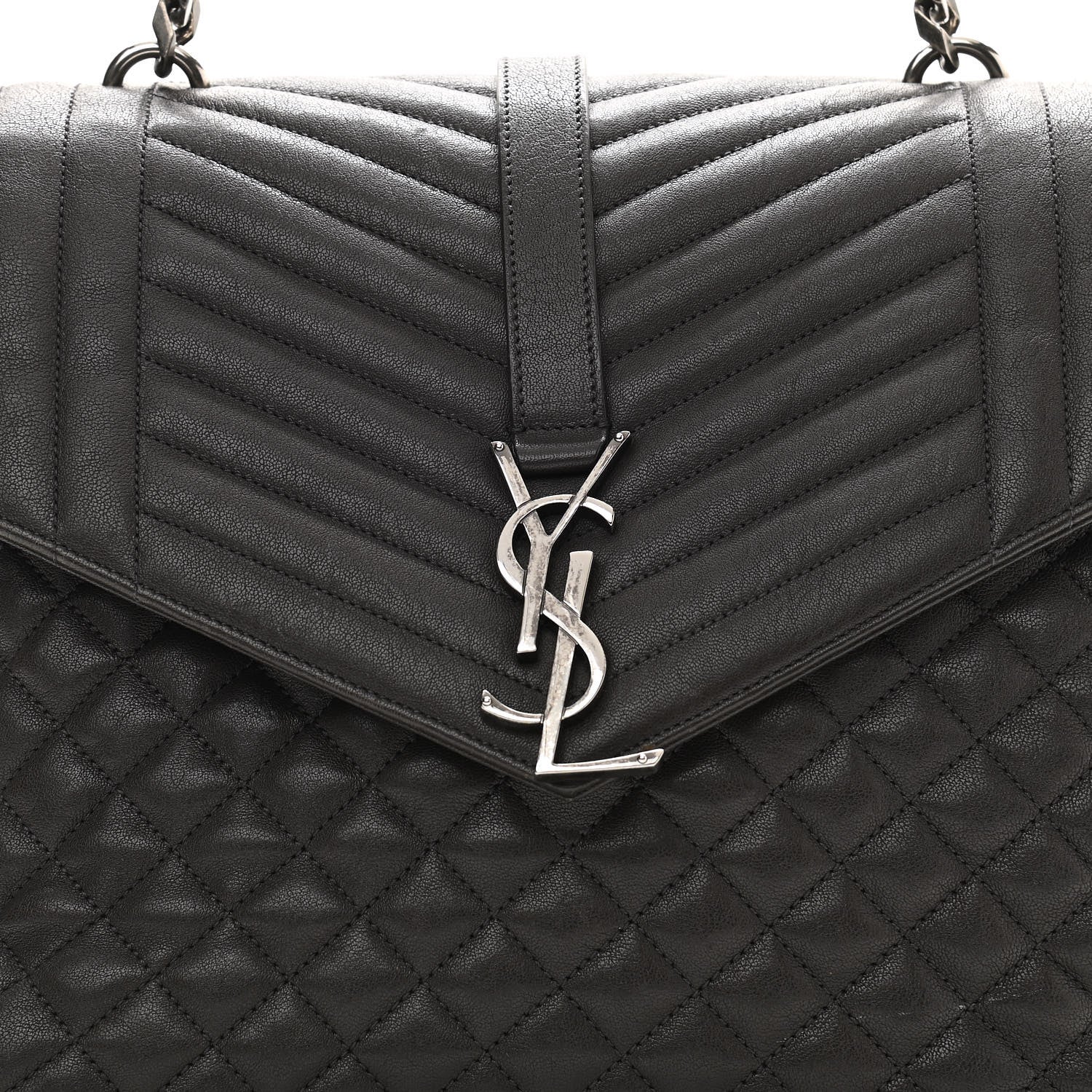Saint Laurent Sheepskin Tri-quilt Monogram Large College Satchel Black 11 of 20