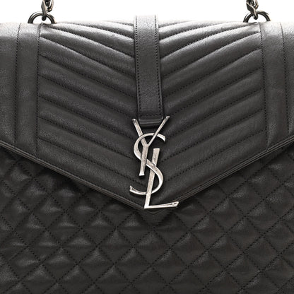Saint Laurent Sheepskin Tri-quilt Monogram Large College Satchel Black 11 of 20