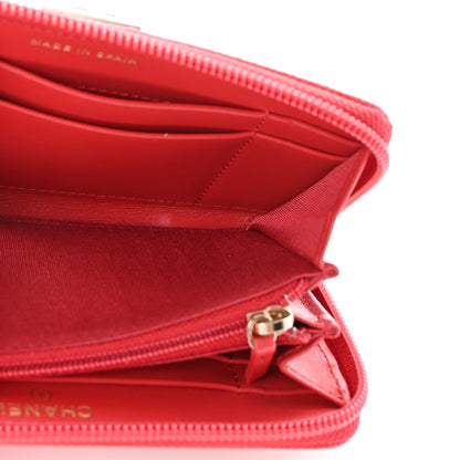 Chanel Caviar Quilted Small Boy Zip Around Wallet Red 5 of 8