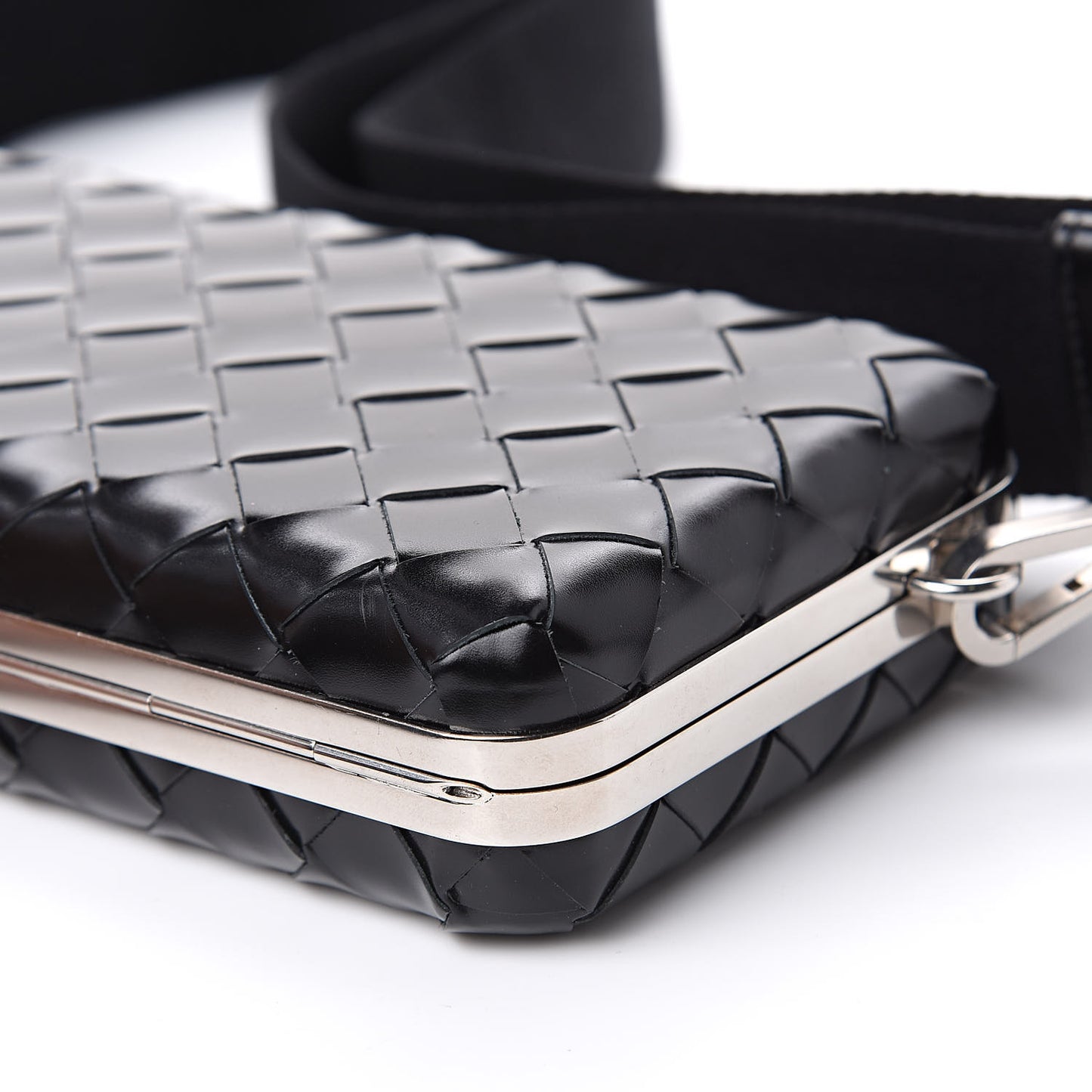 Spazzolato Intrecciato Mens Crossbody Messenger Case Black