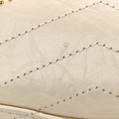 Chanel Crumpled Calfskin Chevron Chain Mini Square Ivory 12 of 13