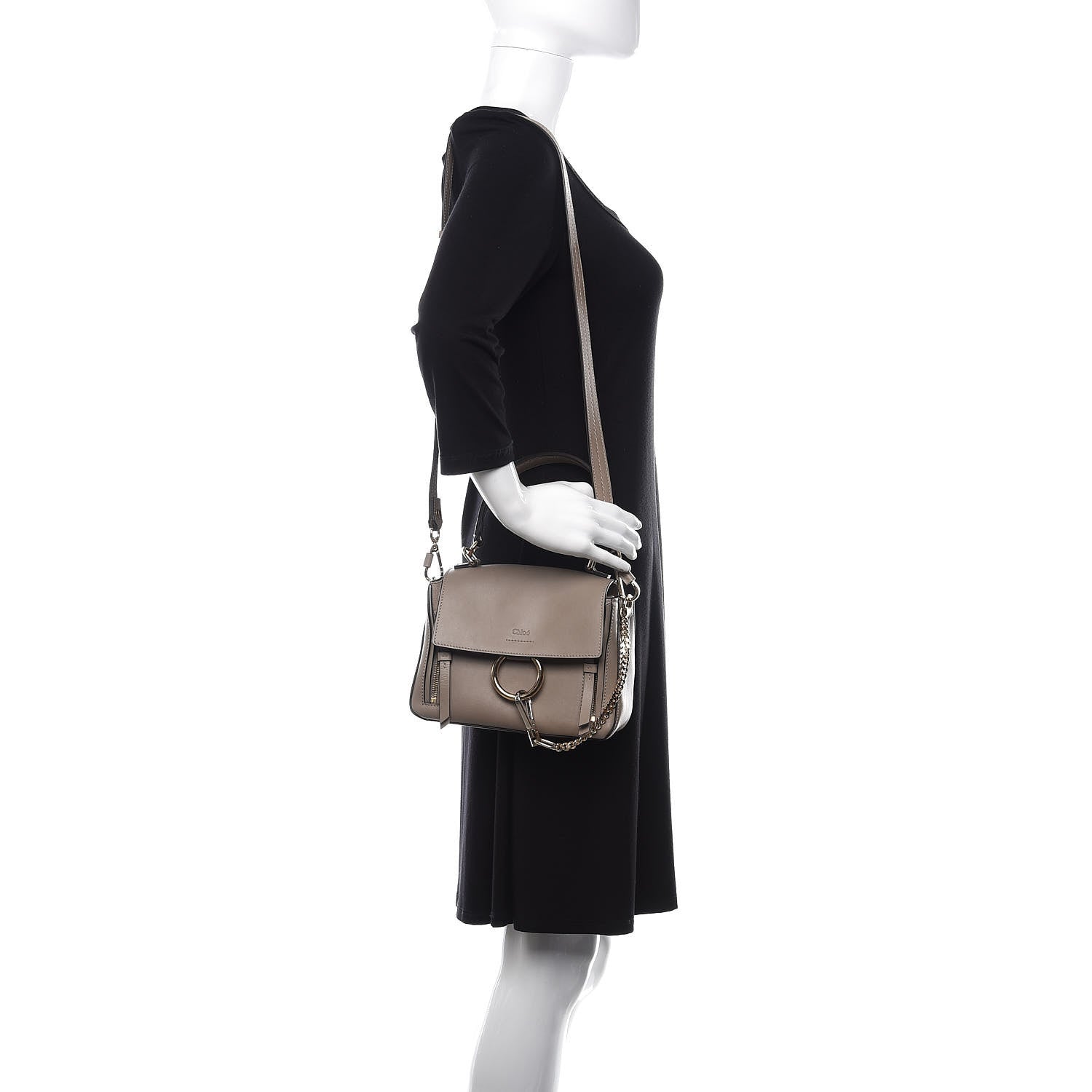 Chloe Calfskin Mini Faye Day Shoulder Bag Motty Grey 3 of 17