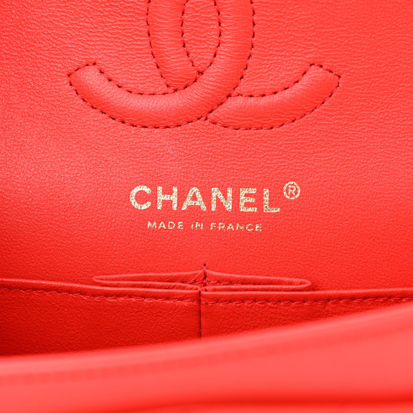 Lambskin Quilted Small Double Flap Red