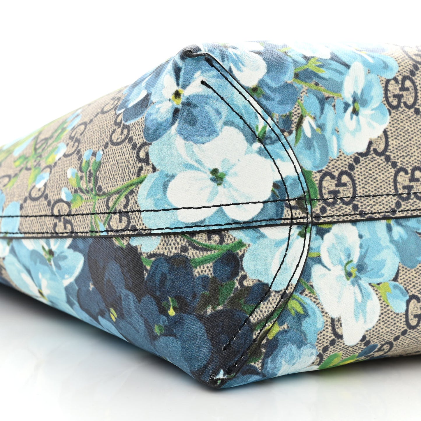 GG Supreme Monogram Blooms Small Reversible Tote Beige Blue Navy