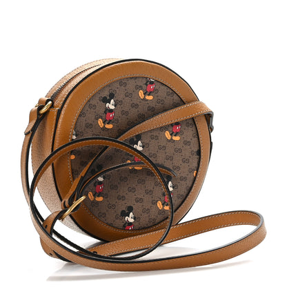 Gucci X DISNEY Mini Vintage GG Supreme Monogram Mickey Mouse Round Shoulder Bag Beige Vintage Sun Oil 3 of 10