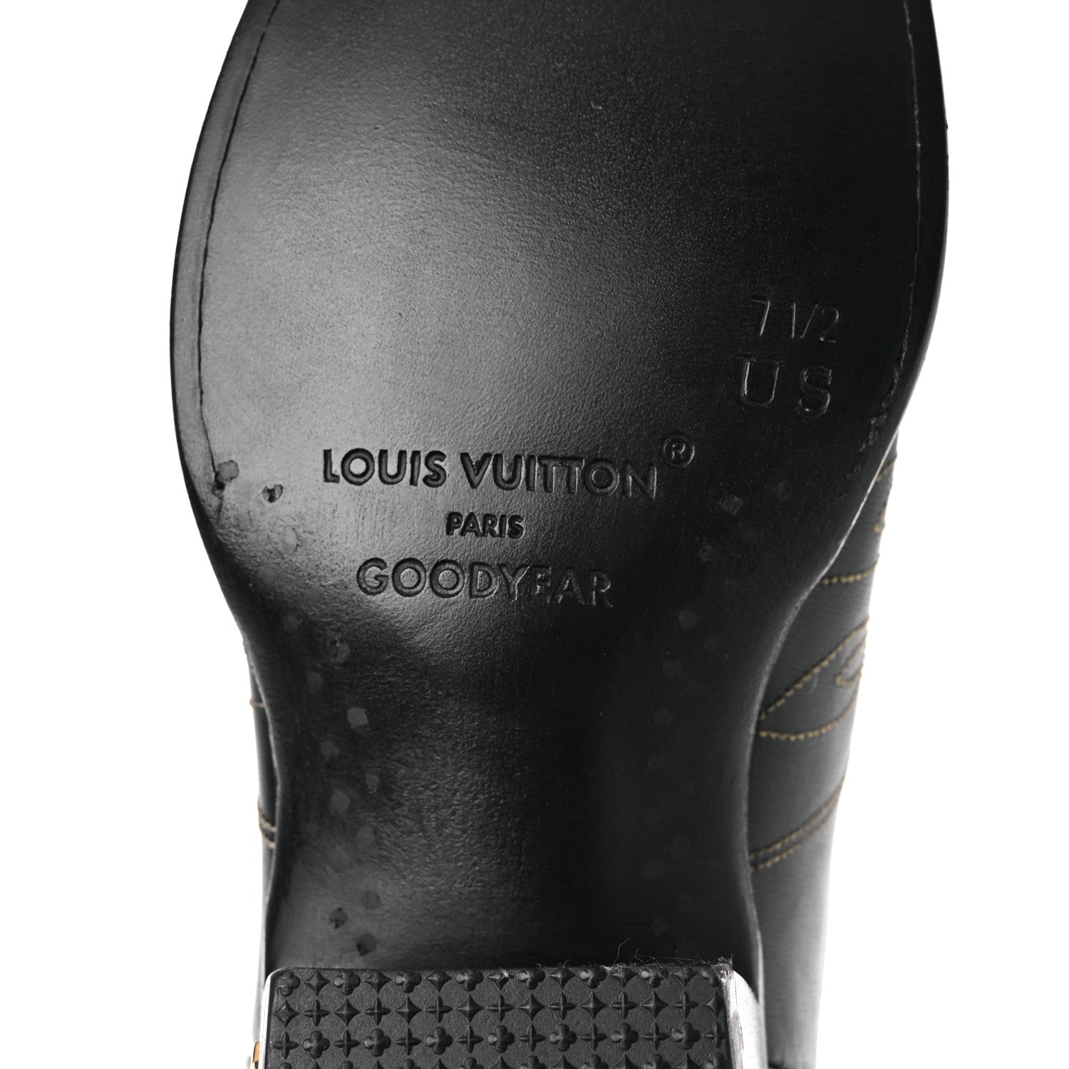 Louis Vuitton Calfskin LV Texan Mens Rider Boots 7.5 Black Gold 7 of 11