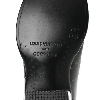 Louis Vuitton Calfskin LV Texan Mens Rider Boots 7.5 Black Gold 7 of 11