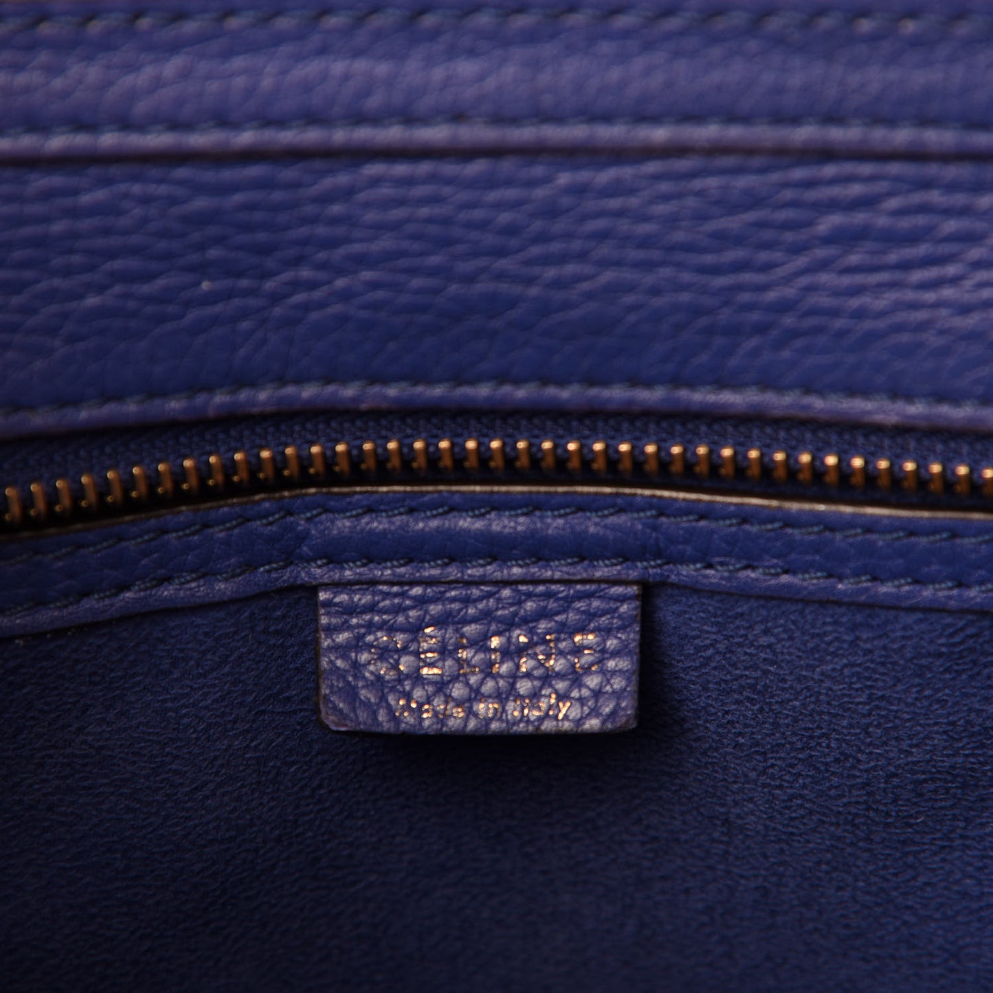 Drummed Calfskin Nano Luggage Indigo