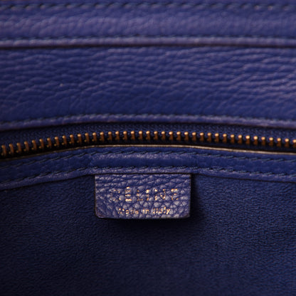 Celine Drummed Calfskin Nano Luggage Indigo 8 of 9
