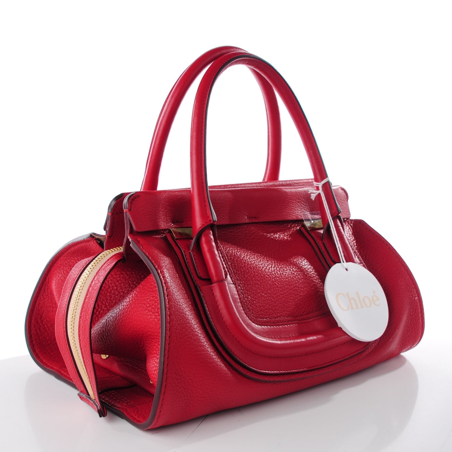 Chloe Calfskin Medium Everston Satchel Acerola 3 of 9