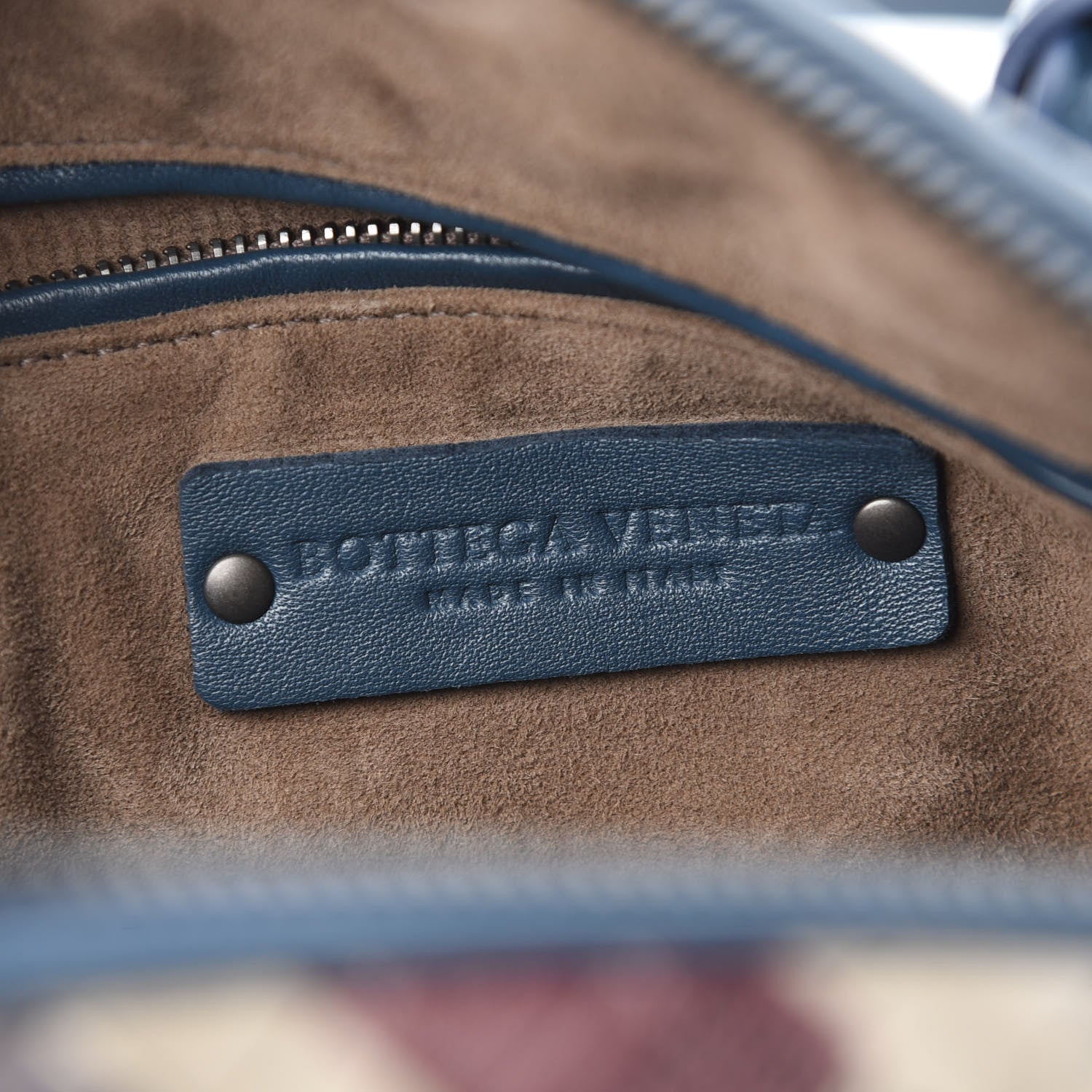 Bottega Veneta Nappa Intrecciato Stitched Mini Boston Beige Blue Multicolor 6 of 10