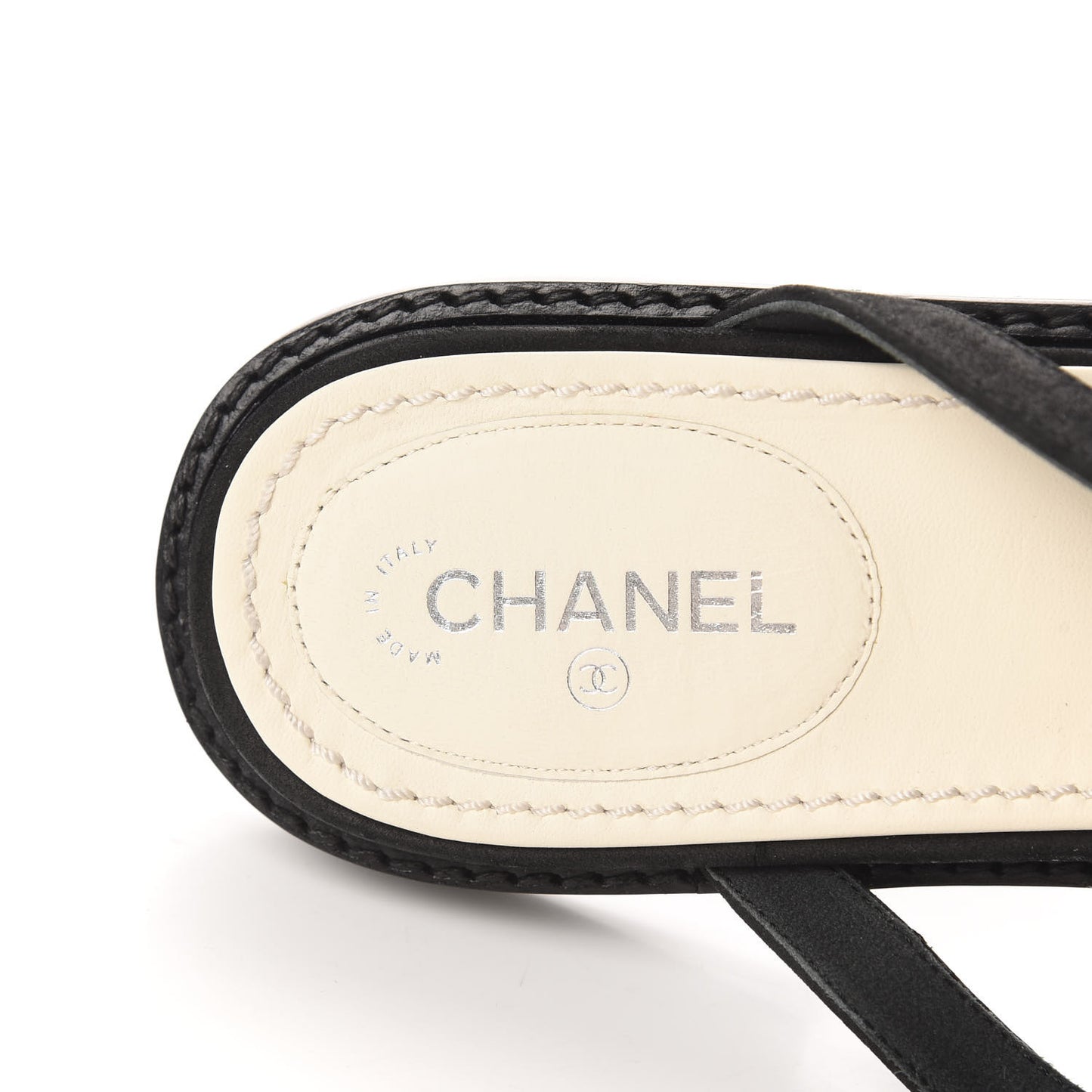 Suede Pearl Thong Sandals 39.5 Black