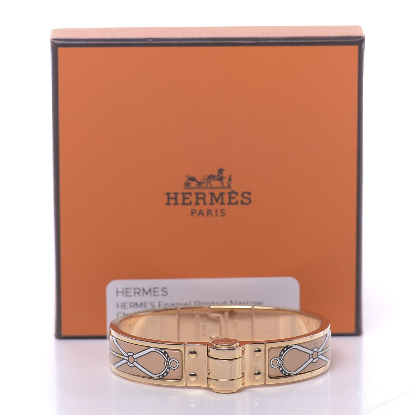 Enamel Printed Narrow Charniere Cuirs Marins Hinged Bracelet M