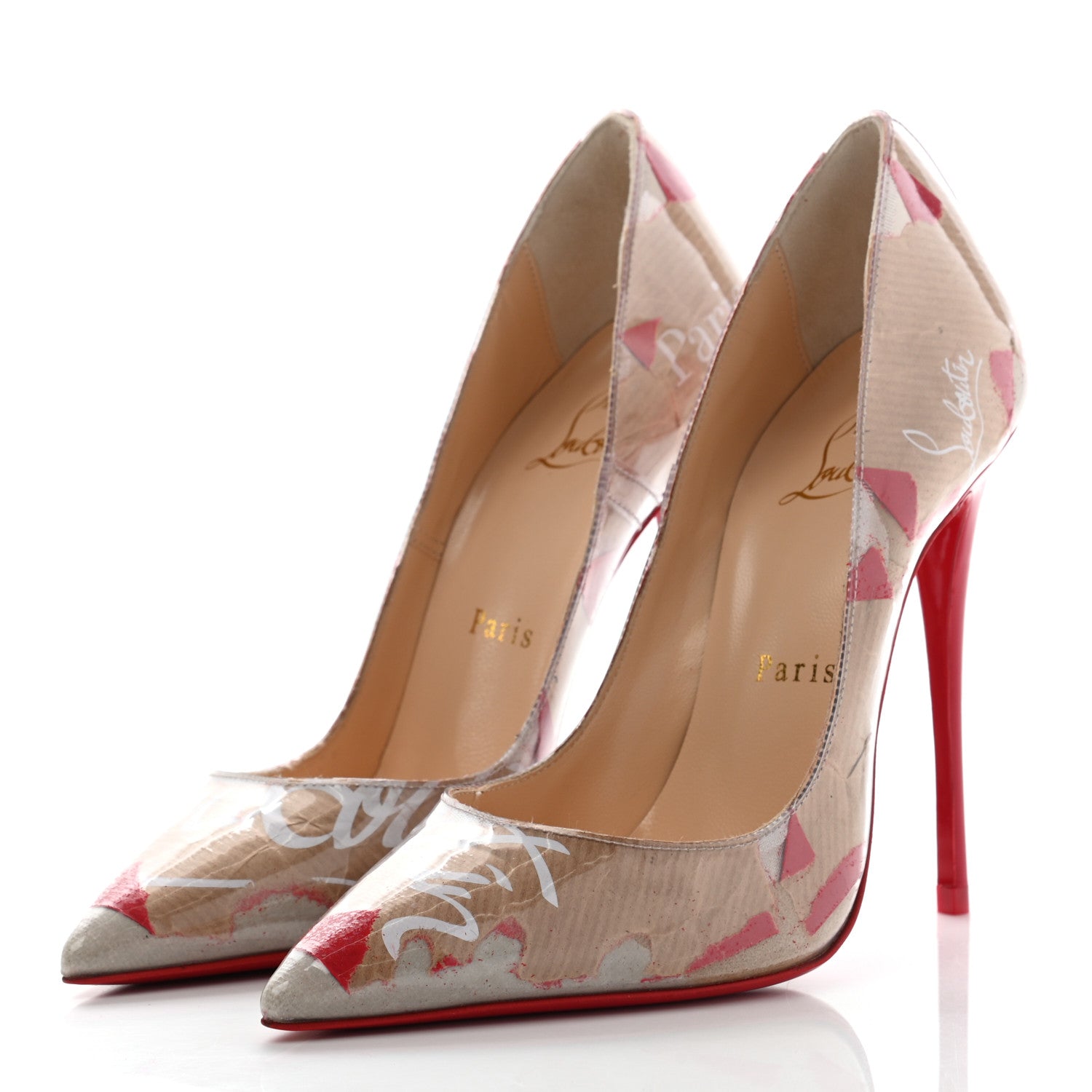 Christian Louboutin PVC Loubi Print So Kate 120 Pumps 35 Kraft 3 of 7