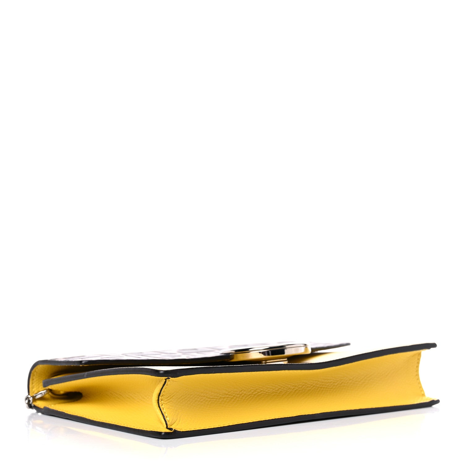 Fendi Vitello Cruise F is Fendi Bi-Color FF 1974 Embossed Medium Envelope Wallet On Chain Maya Black Sunflower 4 of 18
