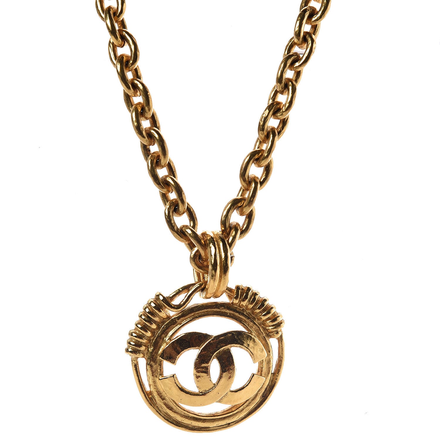 Chanel CC Pendant Chain Necklace Gold 4 of 6