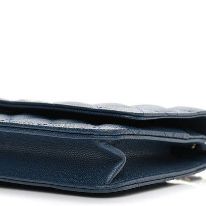 Chanel Caviar Quilted Wallet On Chain WOC Blue 10 of 11