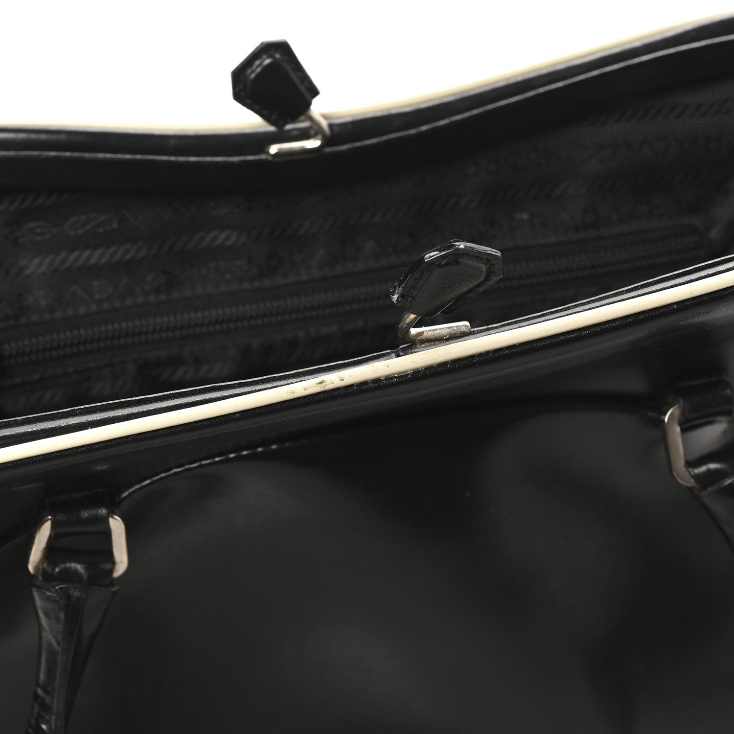 Prada Spazzolato Doctor Bag Black White 12 of 12