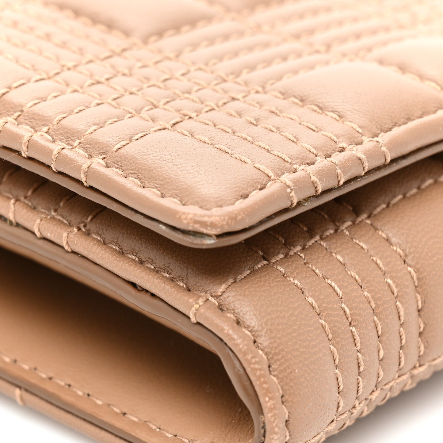 Lambskin Quilted Lola Wallet Beige