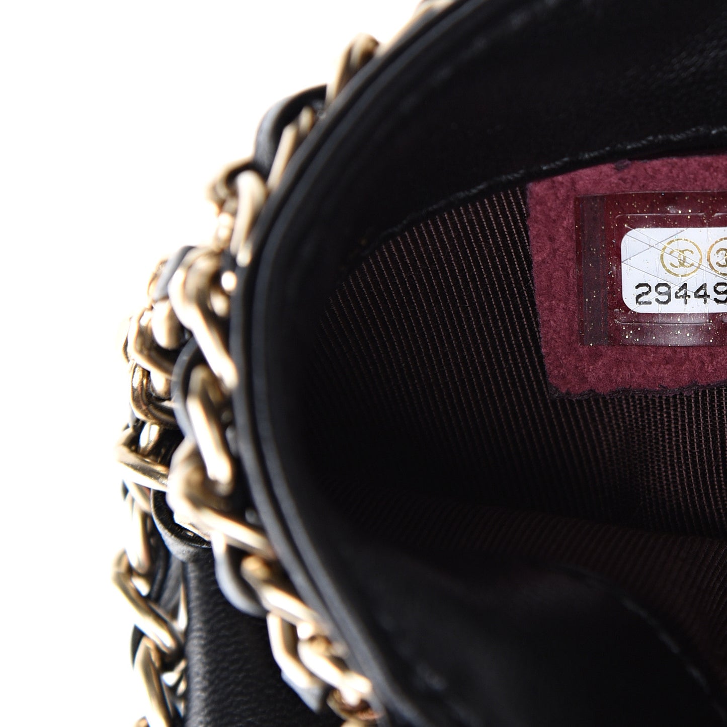 Lambskin Tech Me Out Clutch With Chain Black