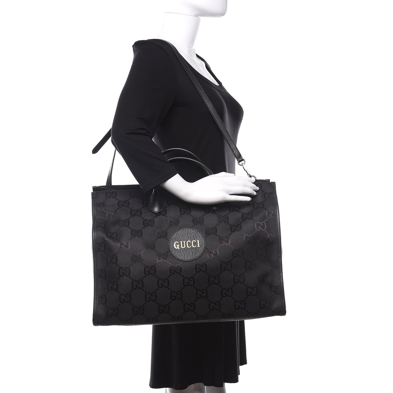 Gucci Econyl Nylon Monogram Large Off The Grid Tote Bag Black 2 of 11