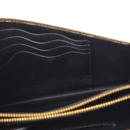 Prada Metallic Saffiano Lux Chain Wallet Pirite 10 of 10