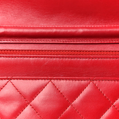 Chanel Lambskin Quilted Wallet on Chain WOC Red 14 of 22