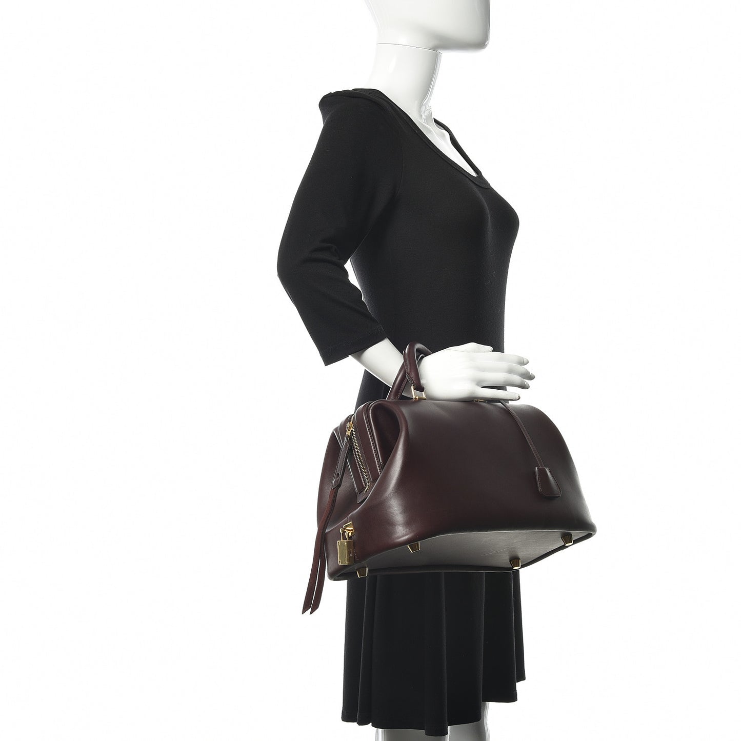 Smooth Calfskin Doctor Frame Bag Burgundy