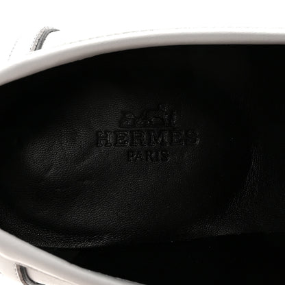 Hermes Calfskin Womens Paris Loafers 37.5 White 8 of 10