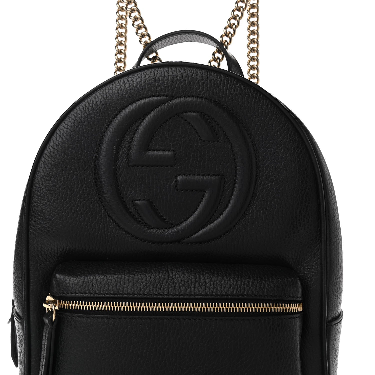 Gucci Pebbled Calfskin Soho Chain Backpack Black 8 of 10