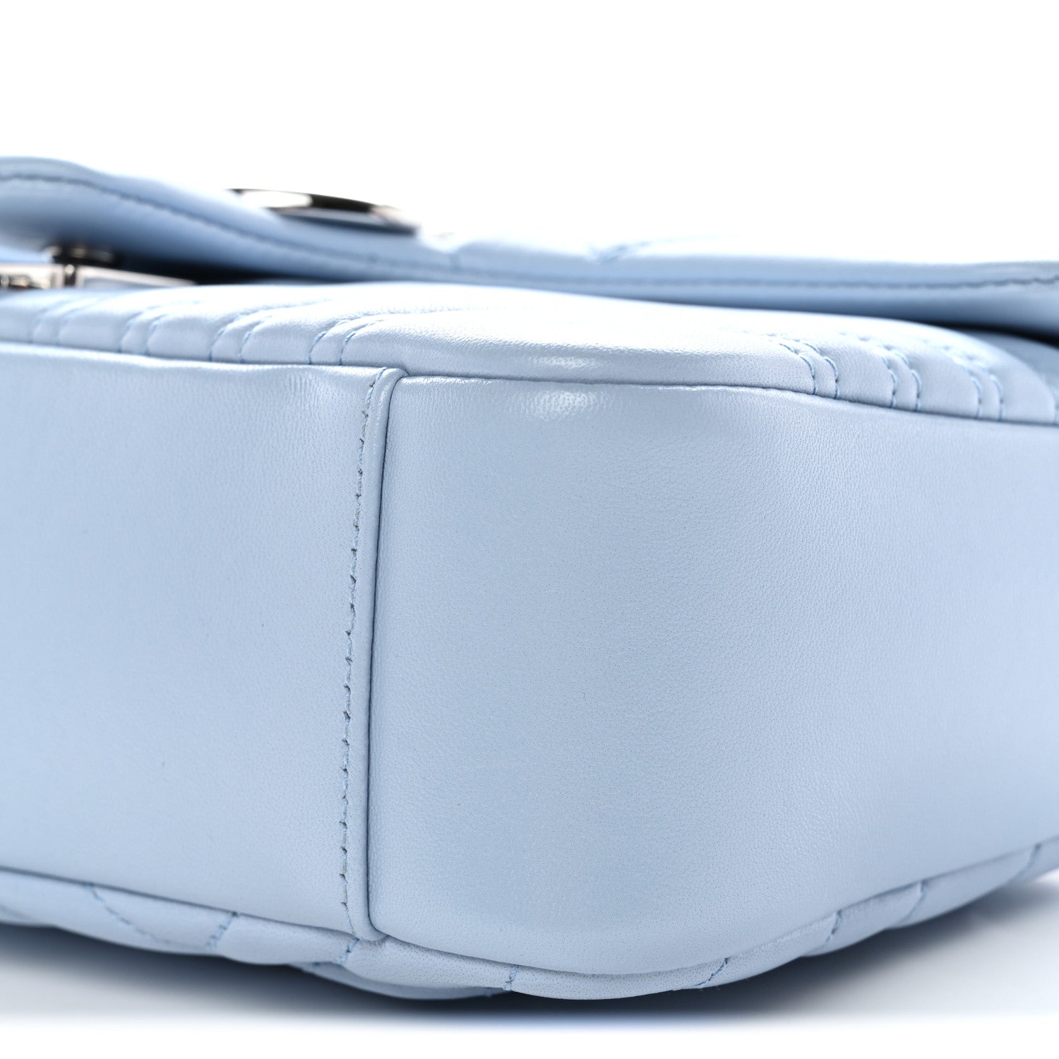 Gucci Lambskin Matelasse Medium GG Marmont Shoulder Bag Light Blue 10 of 11