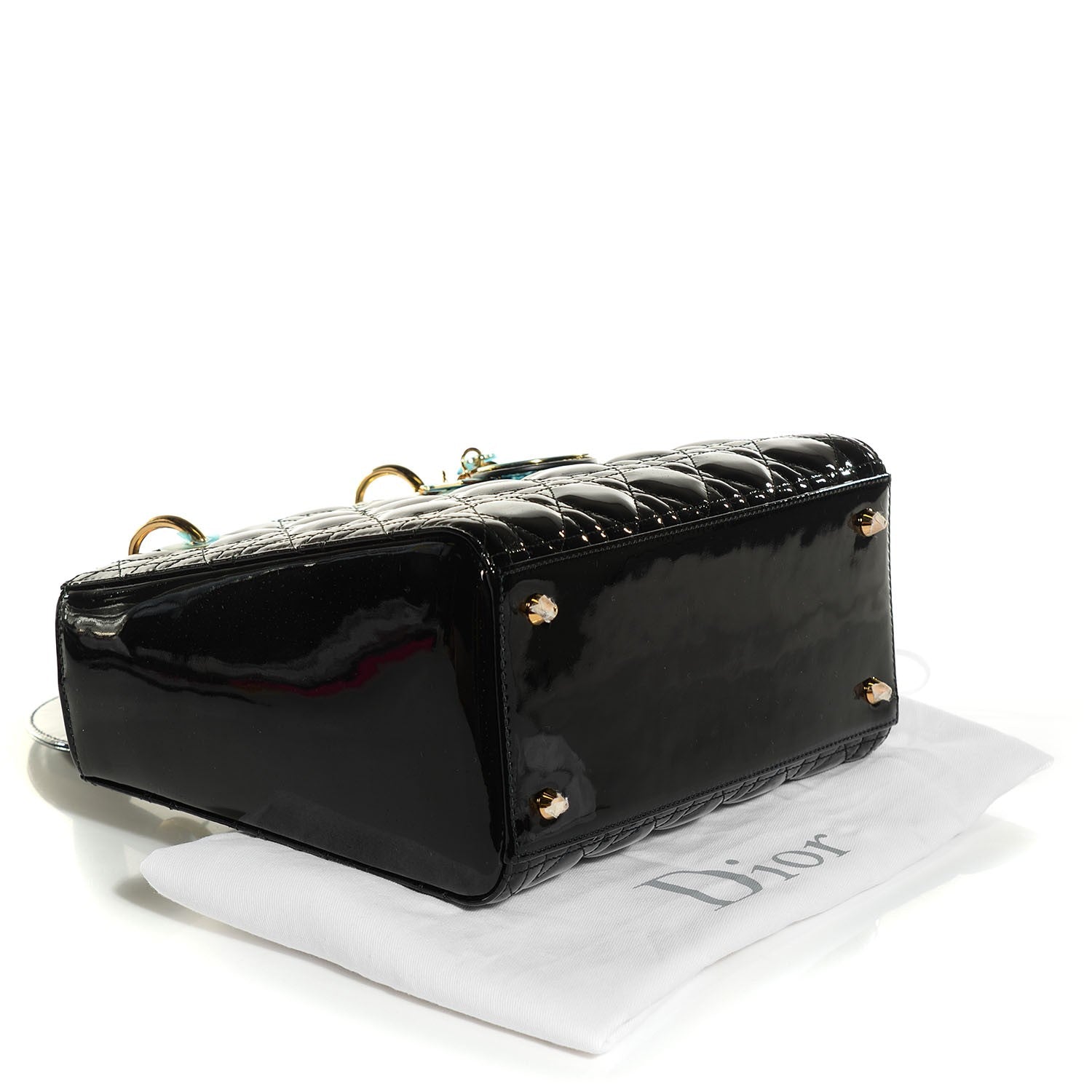 Christian Dior Patent Cannage Medium Lady Dior Black 4 of 7